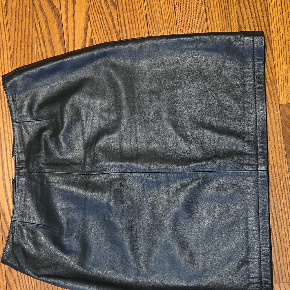 Wilson Leather Maxima Black Pencil Skirt Y2k Size 10 Vintage Leather Pristine
